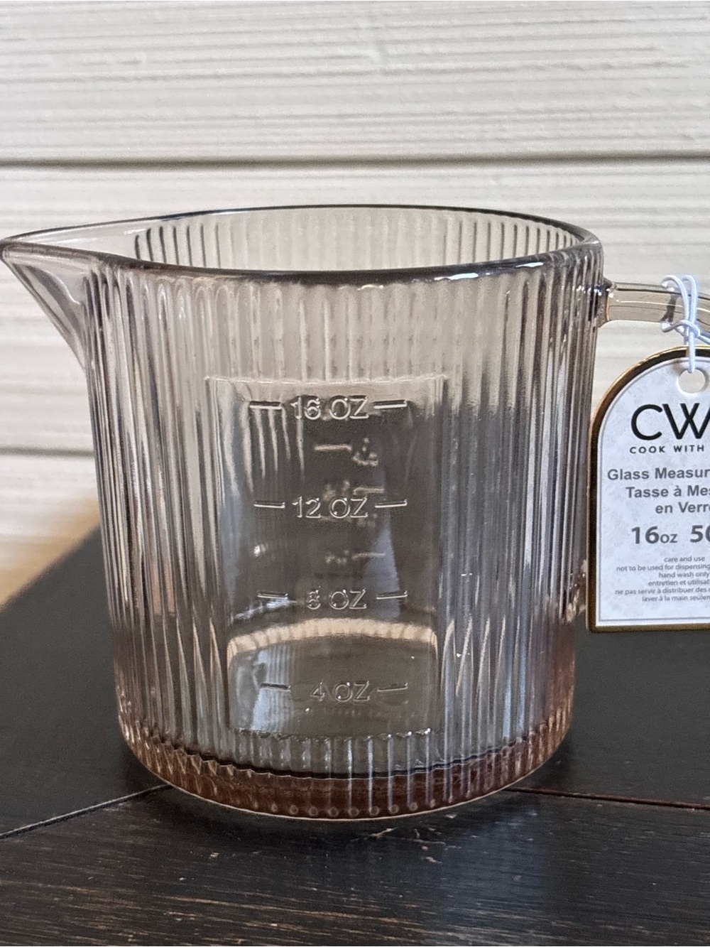 CWC Cook With Color Brown Ribbed Glass Measuring Cup 16oz ~ 2 Cups NEW - Picture 11 of 11